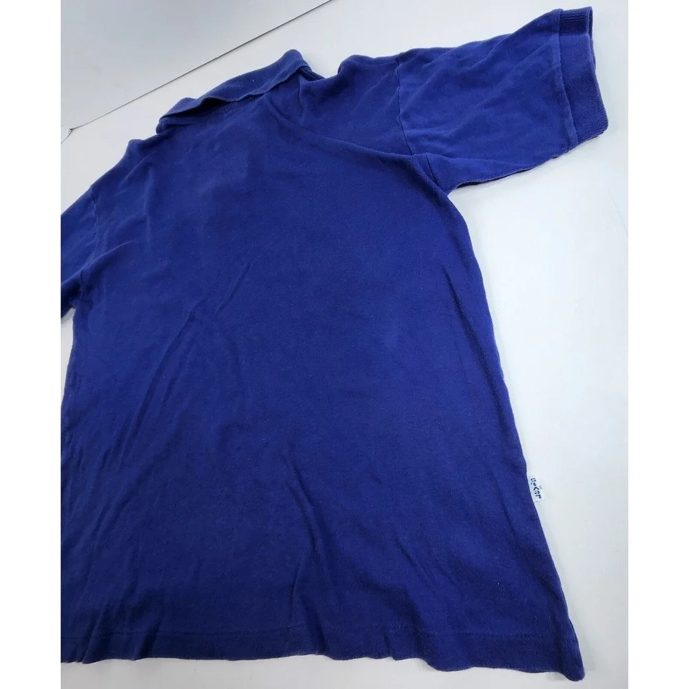 Vintage 1980 Levis Olympic Games Blue Polo Shirt Made in USA Size Large Single S